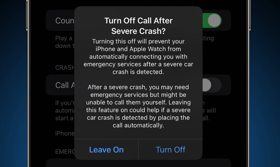 巴南苹果14维修分享 iPhone 14 和 Apple Watch 上关闭崩溃检测 